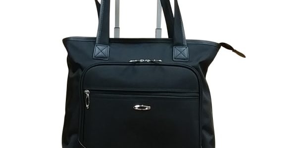 Black rolling tote